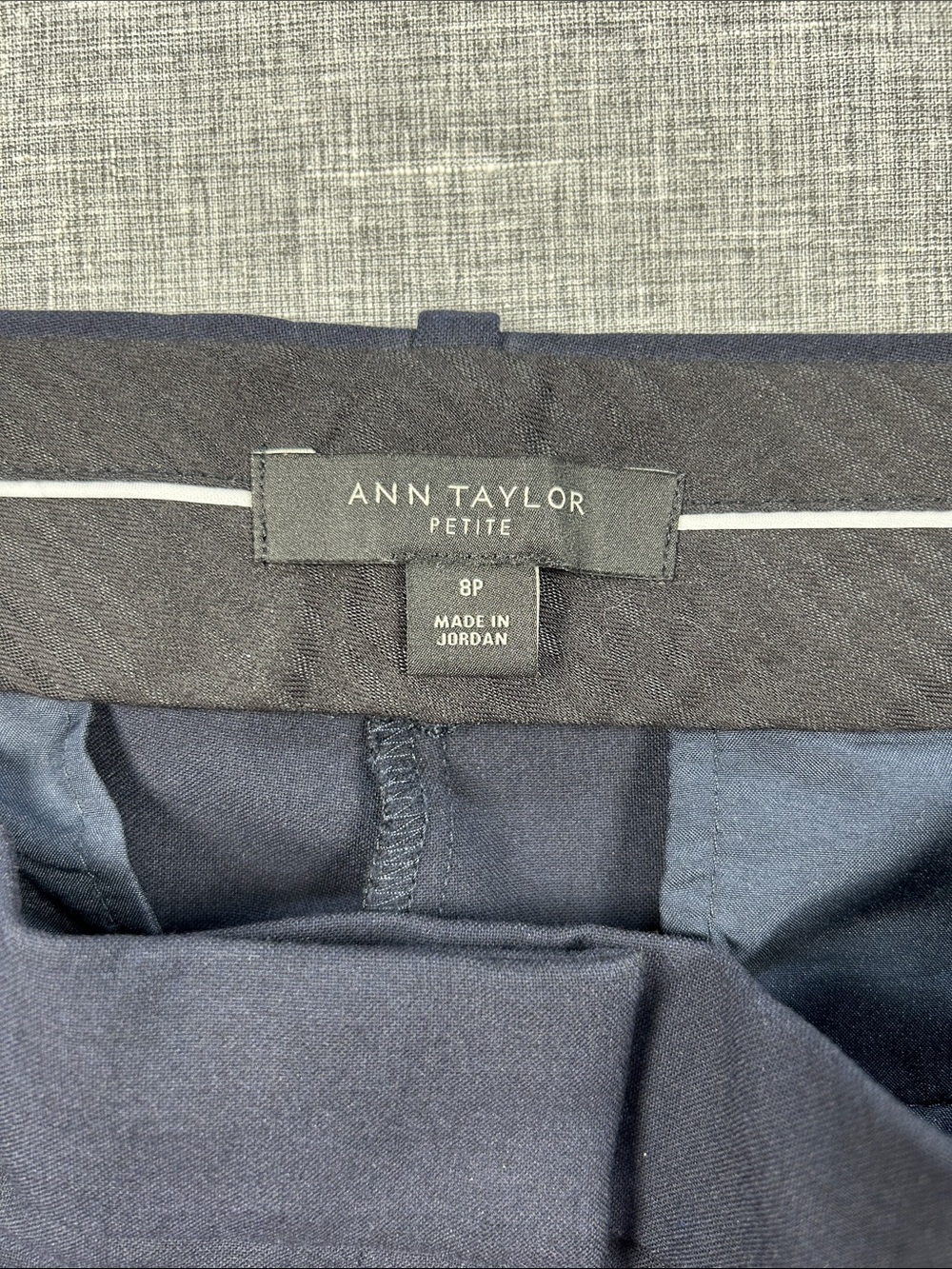 Ann Taylor Petite Size 8P Navy Blue Straight Leg Dress Pants Stretch - Picture 2 of 12